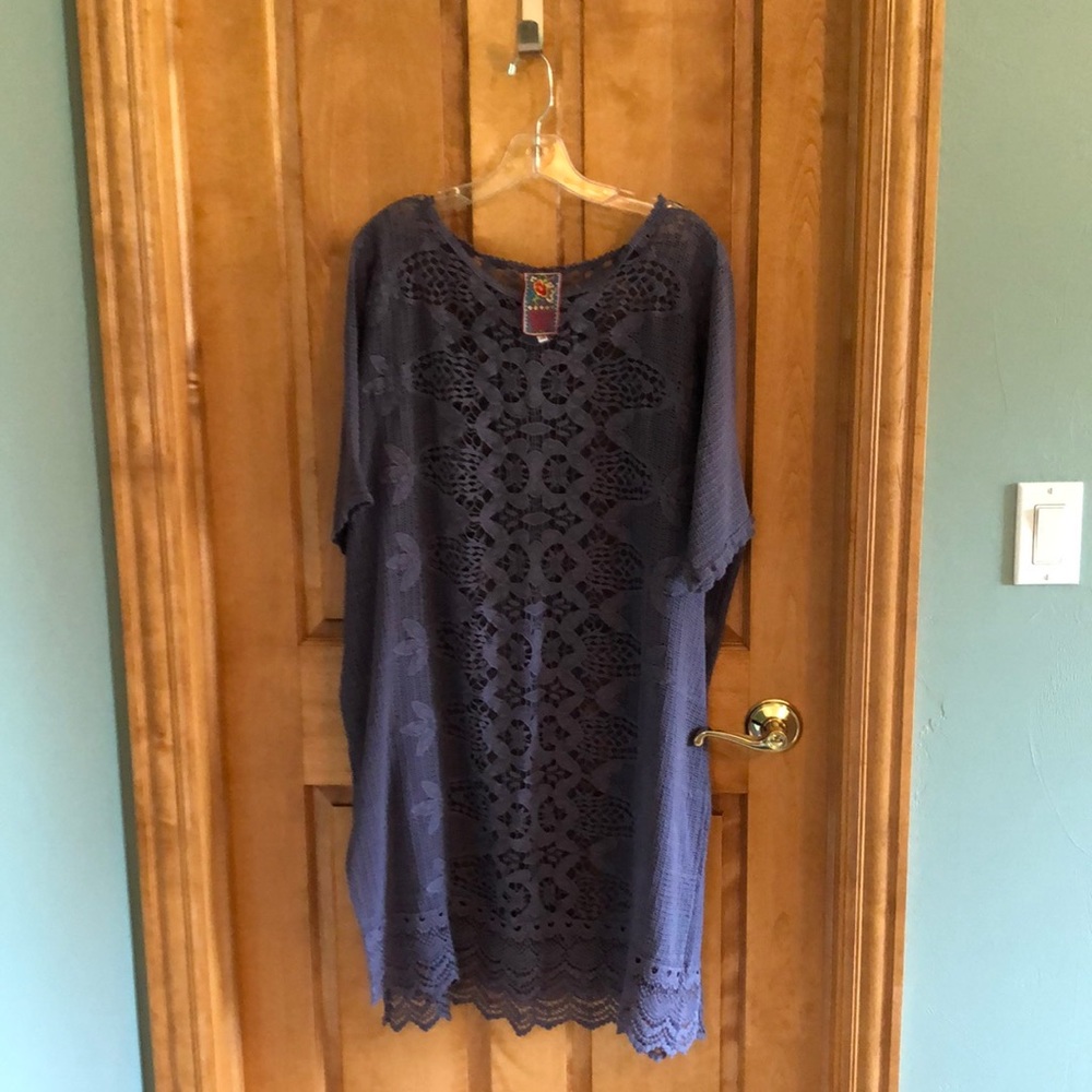 Johnny Was lavender colored lace tunic. Mint condition size XS runs large